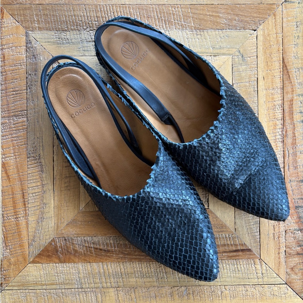 Coclico Black Slingback Flats
